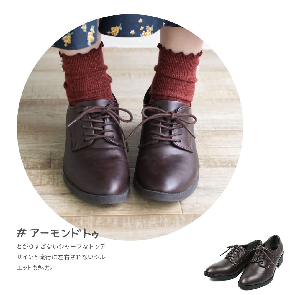 Patent Leather Oxford Handsome M [ArchContact] Women's Lace-Up Shoes, Shoes, Casual, Cute, Black, Smooth,