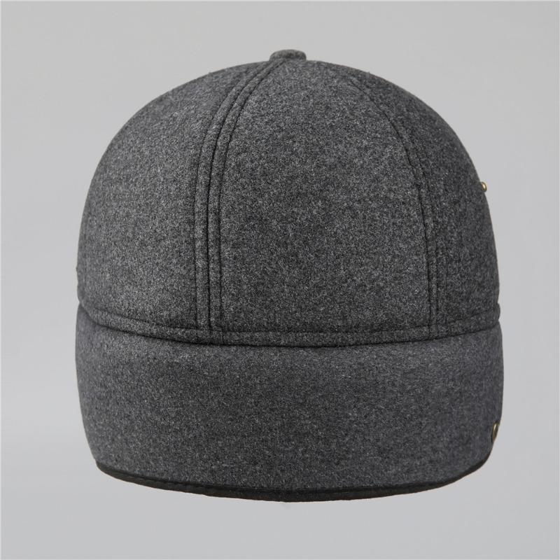 Middle-aged Hat Men's Winter Hat Woolen Ear Hat Hat Winter Thickened Warm Baseball Cap Cotton Cap