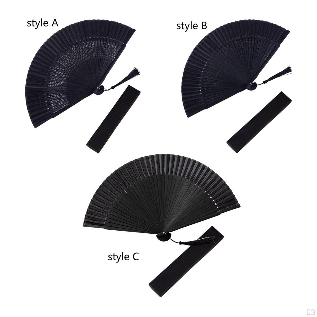 Chinese Folding Fan Bamboo Decor Novelty Folded Chinoiserie Handheld for Party Kung Fu