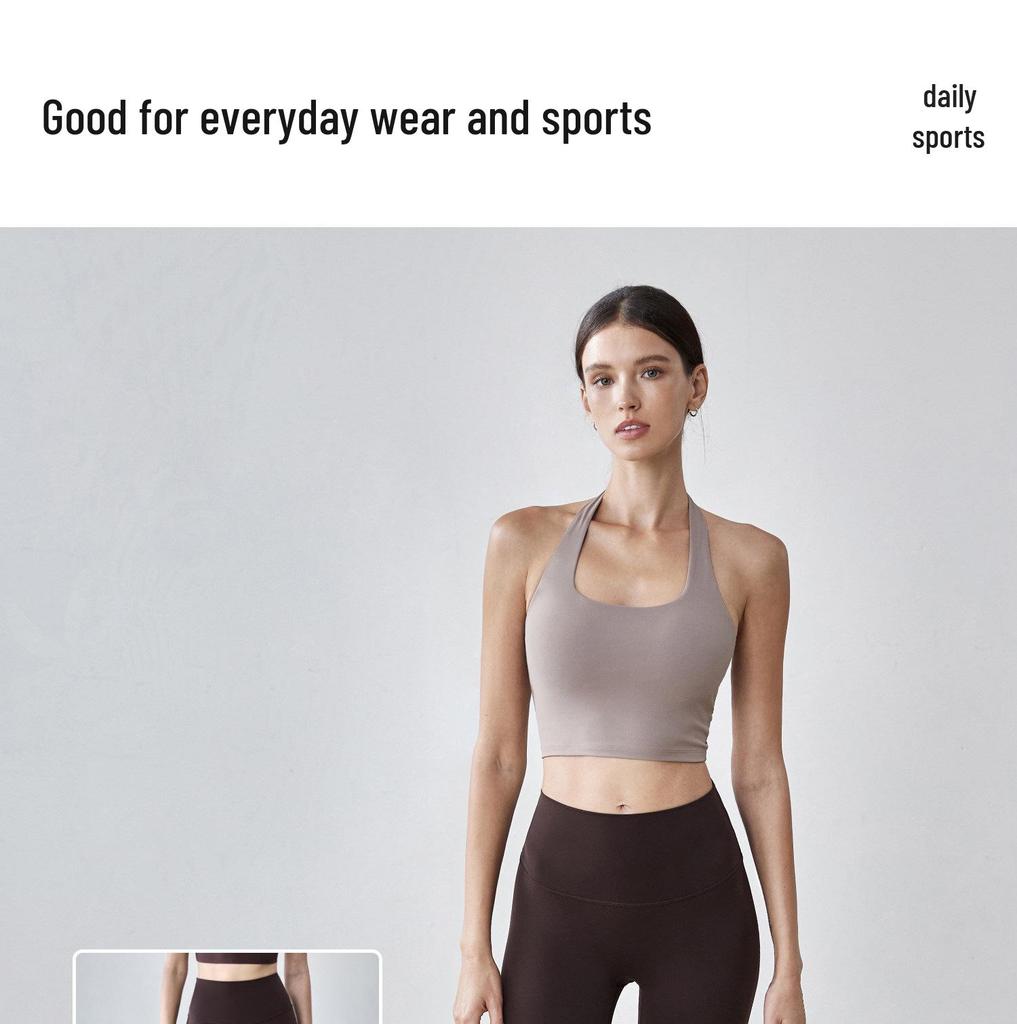 Chic Women's Halter Push-up Sport Bra Top - Waist-Cinching Yoga & Pilates Outerwear