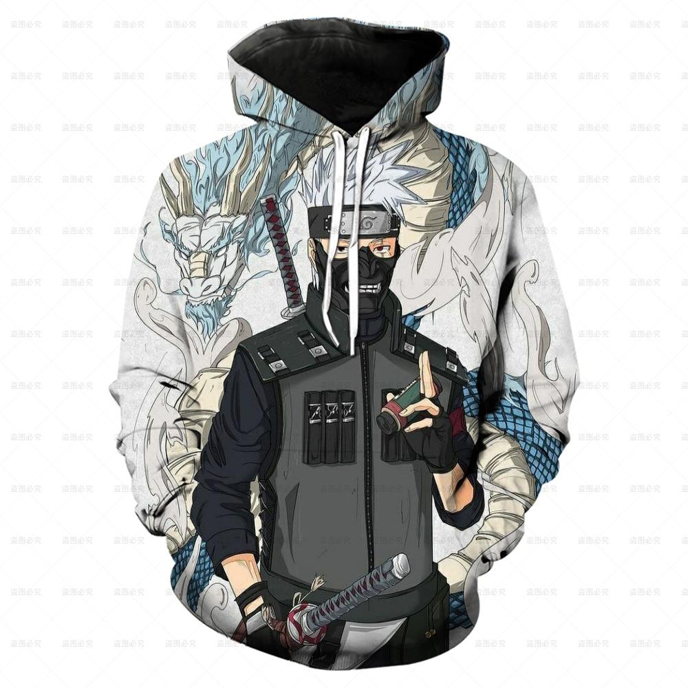 Sweat à capuche Anime japonais NarAAKakashi pour enfants, pull décontracté, vêtements de dessin animé pour garçons et filles, printemps, automne, 2024