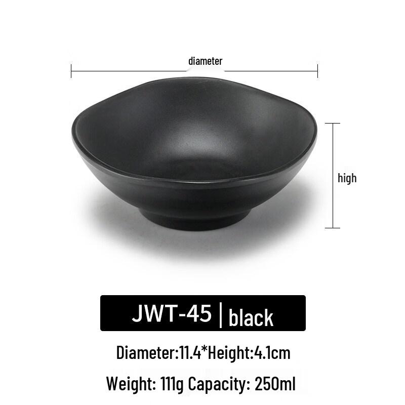 Small Black Frosted Melamine Dipping Bowl