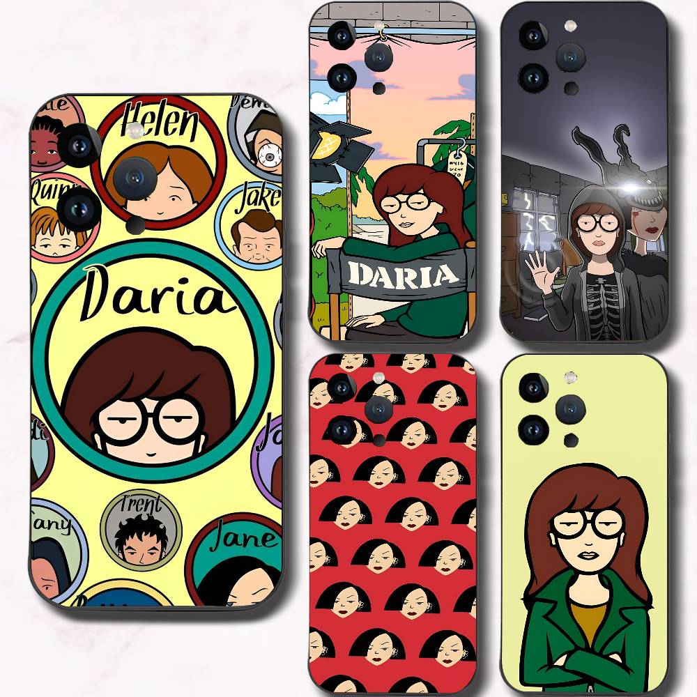 Anime D-Daria Phone Case Black Silicone Soft Shell For IPhone 17 16 15 14 13 12 11 Air Pro Max Plus Hot Sale
