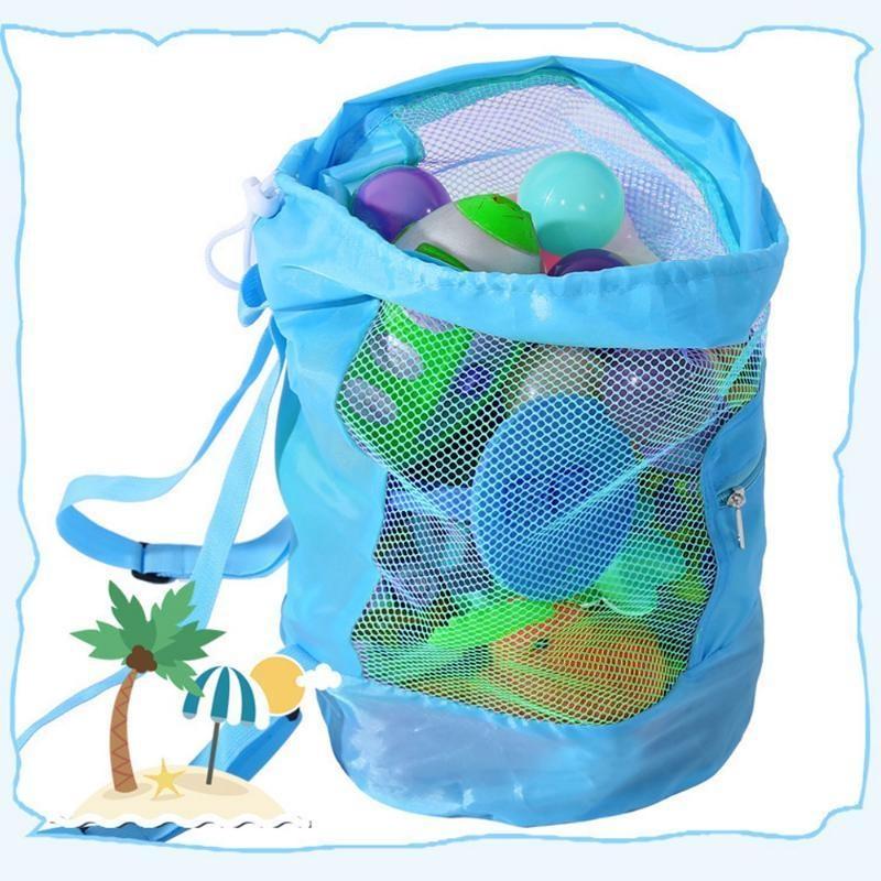 1Pc Foldable Beach Bag Sand Away Beach Mesh Toy Sea Shell Tote Kids Toy Storage Bag