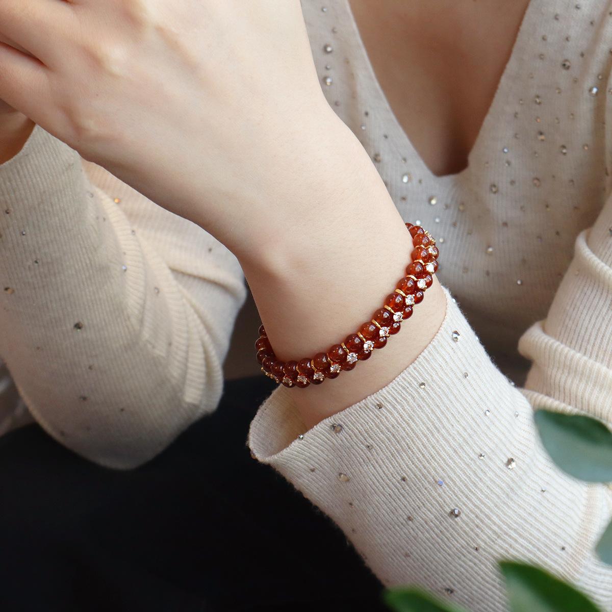

Natural Garnet Amethyst Bracelet Bangles Women Fashion Jewelry accessories Gift