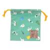 Gakken Staful Sena Keiko Mini Lunch Bag, Drawstring Bag with Cup, Glasses Rabbit Design, K06026
