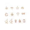 10pcs 14K Gold Bag Color Retention Micro-Inlay Pendant Bow Pendant Heart-Shaped Diy Handmade Bracelet Necklace Jewelry Moon Pendant