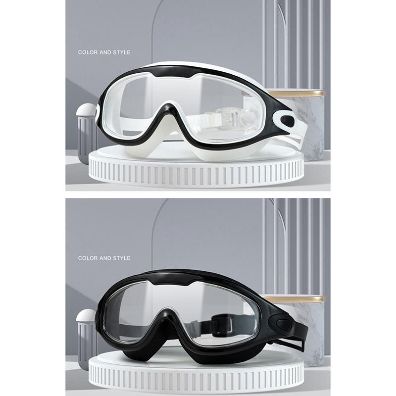 New Swimming Goggles High-Definition Waterproof Anti-Fog Adult Men And Women Swimming Goggles Flat Big Frame Swimming Glasses