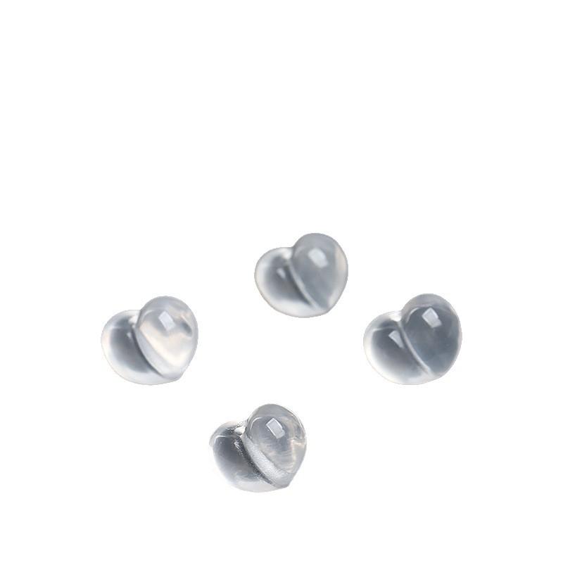 Hongchu Crystal Natural white crystal heart-shaped loose beads Milky White Crystal Peach Heart Loose Beads
