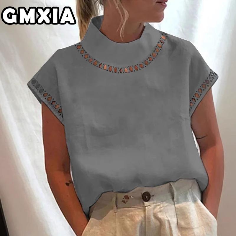 Fashion Women's Fashion Casual Solid Color Print Short Sleeve Blouses & Shirts