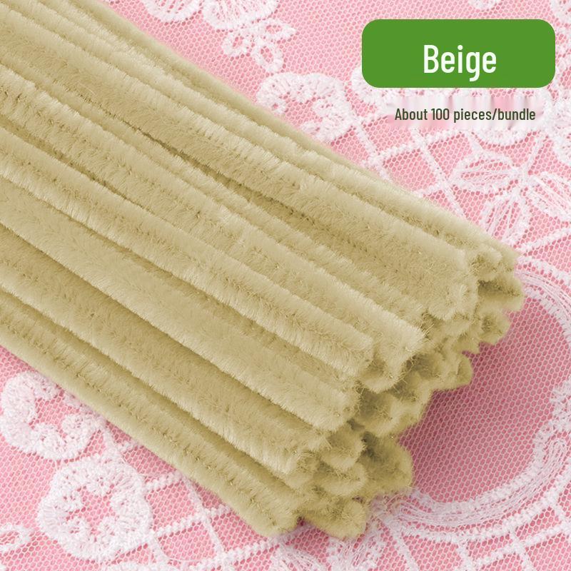 Thickened White Chenille Pipe Cleaners - Mixed Colors for DIY Bouquet Crafts