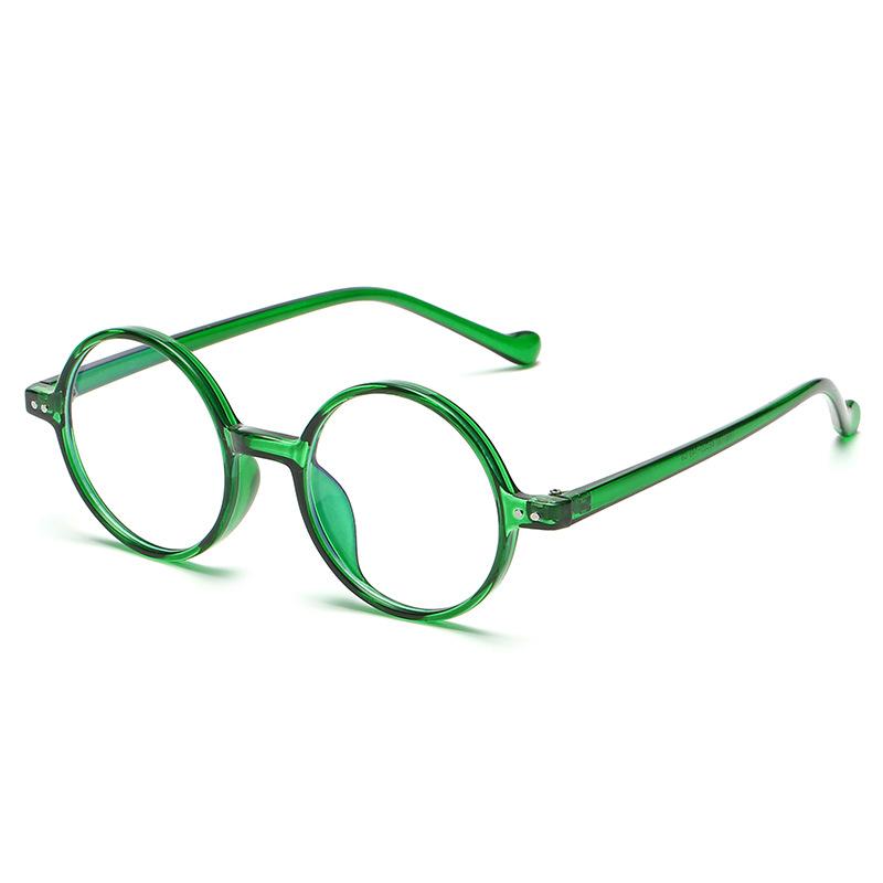 New retro small round frame anti-blue light flat light glasses frame TR light myopia glasses plain men and women