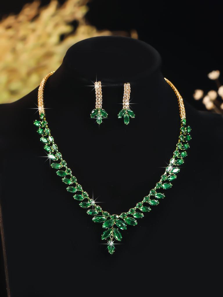 Alloy Necklace Set - Fashionable Banquet Jewelry Chain For Women - Bridal Wedding Jewelry Set