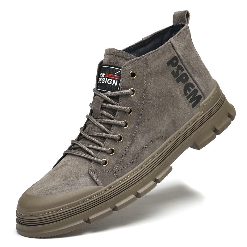Men s High-Top British Desert Martin Boots - Autumn/Winter Pigskin Casual Mid-Top Trend 42
