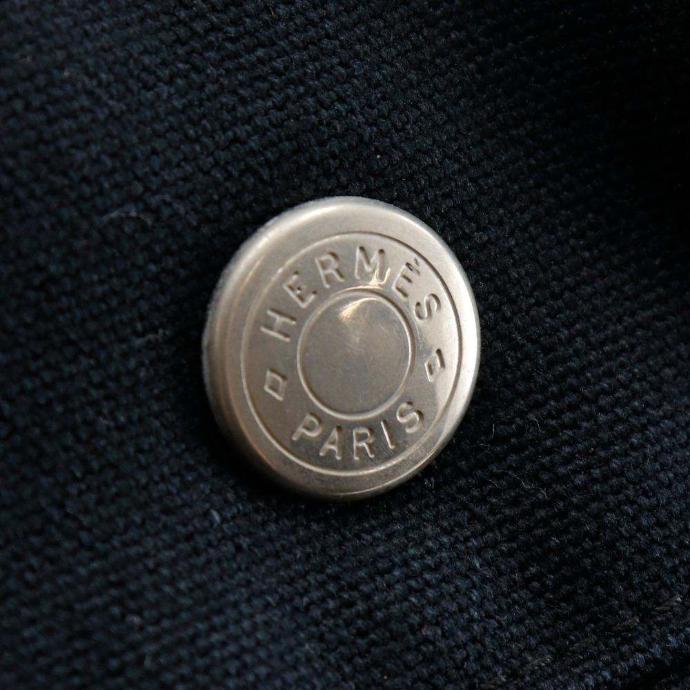 Hermes Fourre ToutMM Handbag Tote Bag Black Cotton Unisex Used