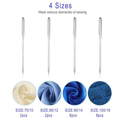 20Pcs Sewing Machine Needles Jeans Universal Regular Point #70-100 Stainless Steel Sewing Needle for Sewing Machine Accessories