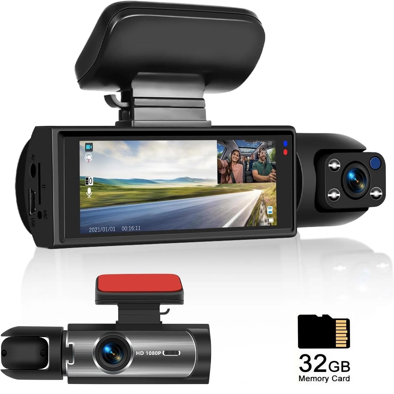 Car Dashcam 1080P HD with IR Night Vision - 3.16  IPS Screen, G-Sensor, Loop Recording & Parking Monitor for Front & Rear View