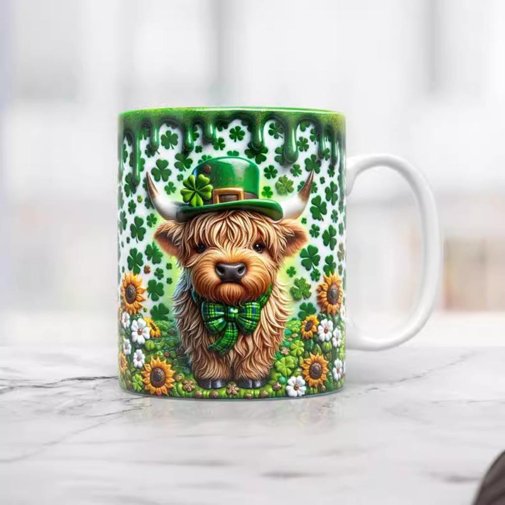 Керамическая кружка для кофе чашки новая клевер четыре листа 301-400ml