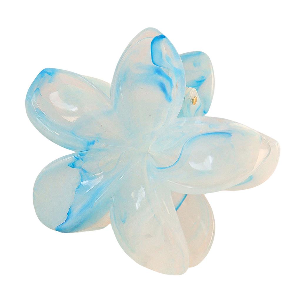 Flower Shaped Hair Claw Clip Resin Marble Texture Gradient Color for Weddings and Parties Daily Use Hair Accessories