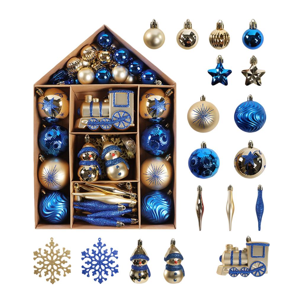 70% Painted Christmas Decorative Christmas-shaped Christmas Tree Ornaments, Electroplated Christmas Ball Set