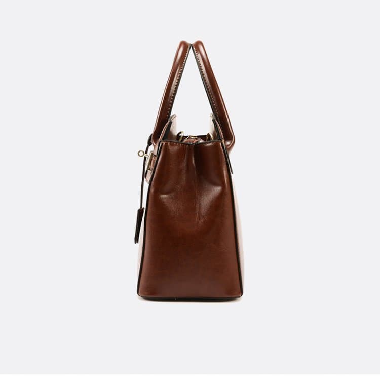 Vintage-Tragetasche mit Schloss, Damen-Schultertasche