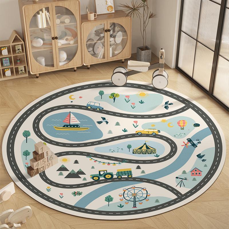 Runder Tiermodularer Teppich Kinderzimmer Lesen Neue Teppiche Schlafzimmer Nachttisch Sofa Couchtisch Wasserdicht Rutschfester Teppich