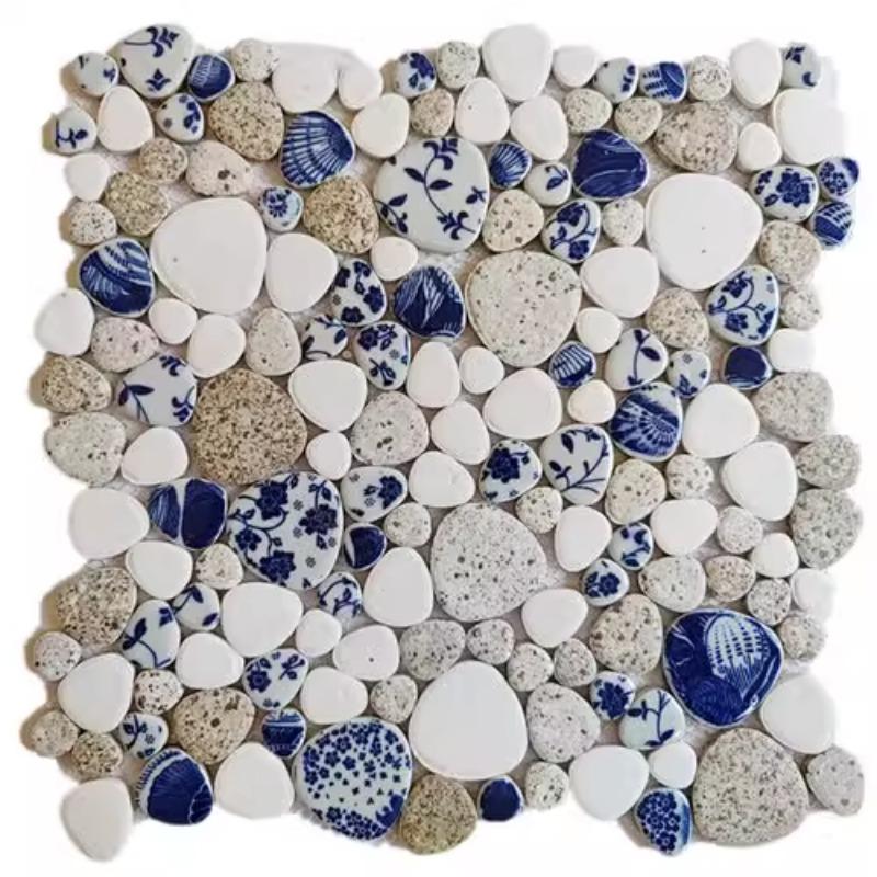 1 Stück 30x30cm Keramik Kiesel Mosaik Fliesen Spa Pools Fischteiche Badezimmer Anti-Rutsch Verschleißfest Boden Wand Dekor Fliesenblatt