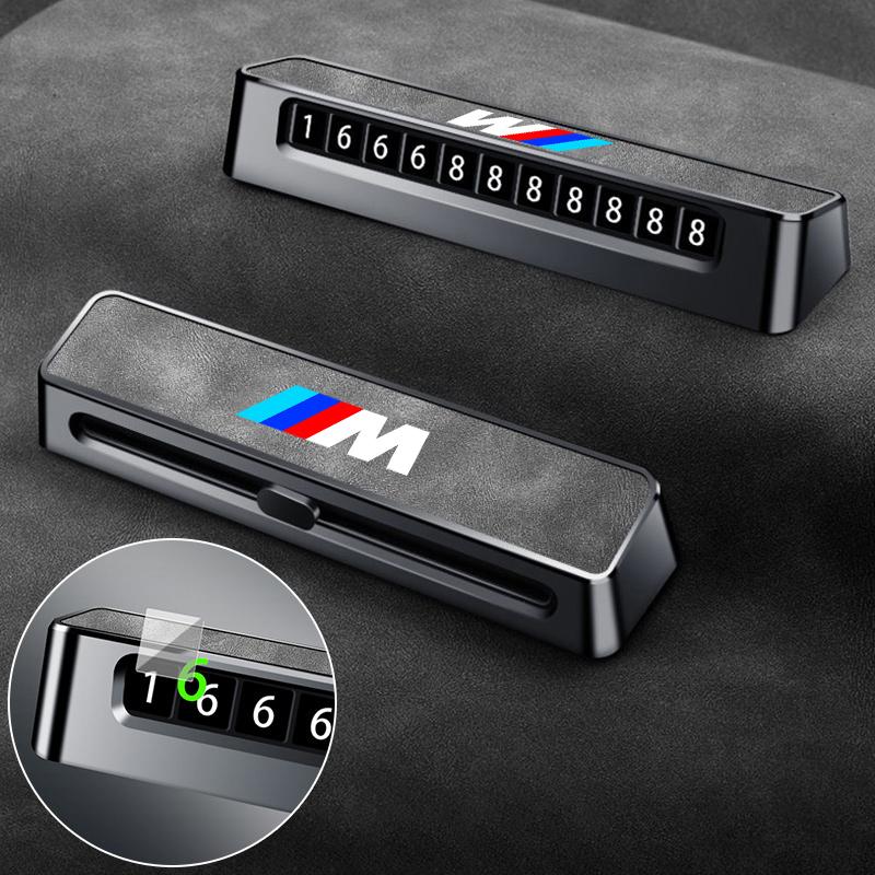 Suede Car Phone Number Card Temporary Parking Card Plate Telephone Number For BMW M E34 E36 E60 E90 E46 F10 F20 F30 X5 X6 X1 M3 ydjc08