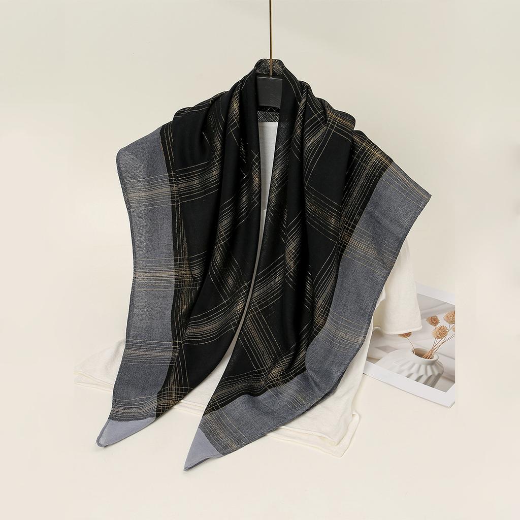 New Glitter Muslim Solid Viscose Square Scarf Women Muslim Hijab Soft Shawl Wrap Female Band Headkerchief Headscarf 100*100cm