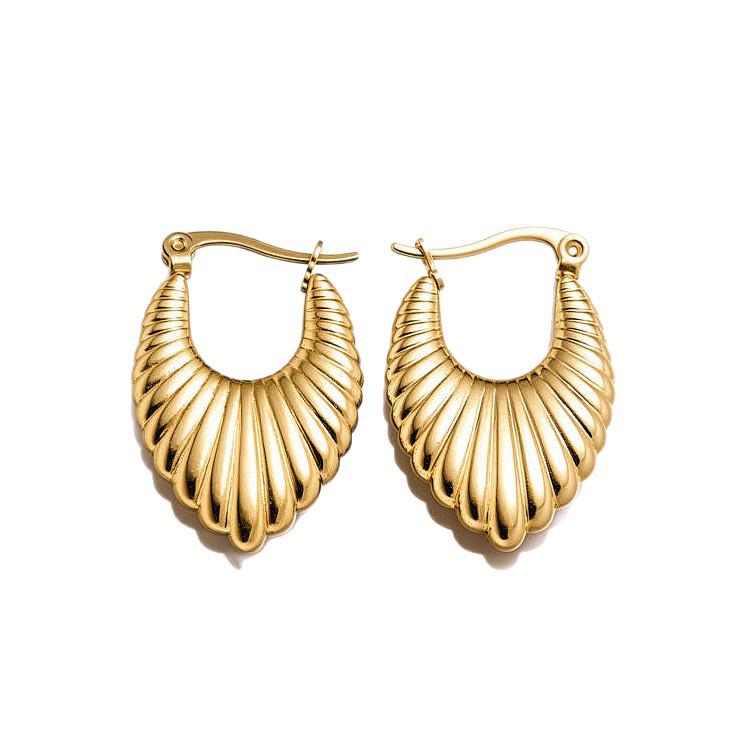 Raffinate Ear Cuff in Acciaio Titanio Oro 18k per Donna