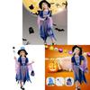 Witch Dress For Girls With Bohemian Style And Candy Bag For Halloween Events