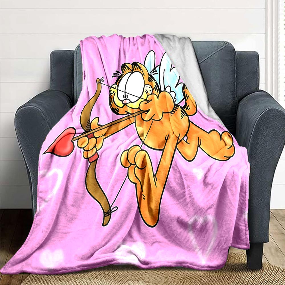 1Pc Garfield'S Hug Adventure Blanket For Couch Bed Plush Cozy Fuzzy Blanket Super Soft Warm Blankets For Fall And Winter 091873