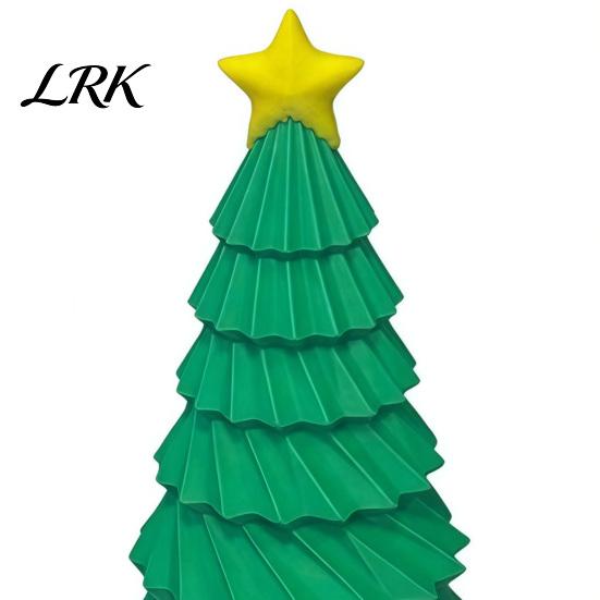 Mini Christmas Tree Decoration 3D Printed Figurine, Yellow Star Topper Statue, Festival Ornament for Home Office, Gift Xmas Holiday Tabletop