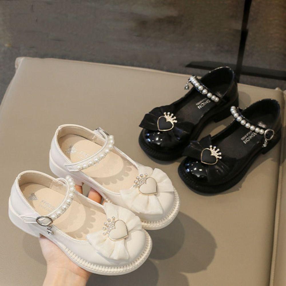 Soft Soled Mary Jane Shoe Pearl Girls Princess Shoes Fashion Casual Kids Flats  Banquet