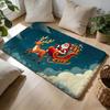 Santa Claus Floor Mat Soft Flannel Absorbent Mat Non-Slip Rug Home Bedroom Bathroom