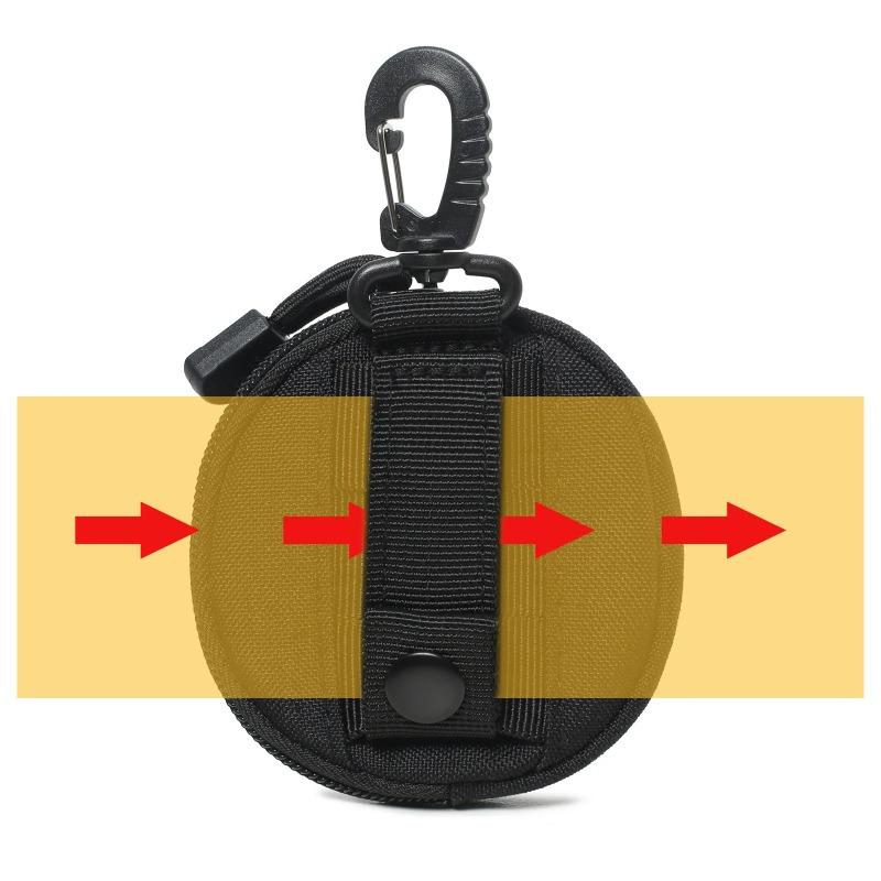 Mini EDC Tool Pouch Keychain Zipper Holder Earphone Key Wallet Coin Purses Utility Outdoor Hiking Hunting Accessories Waist Bag