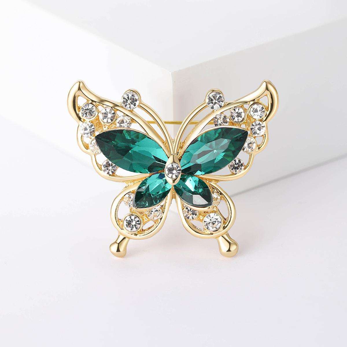 

Ветер Мода Стразы Бабочка Брошь, Персонализированная Сплав Насекомое Булавка Темперамент Аксессуары Для Одежды