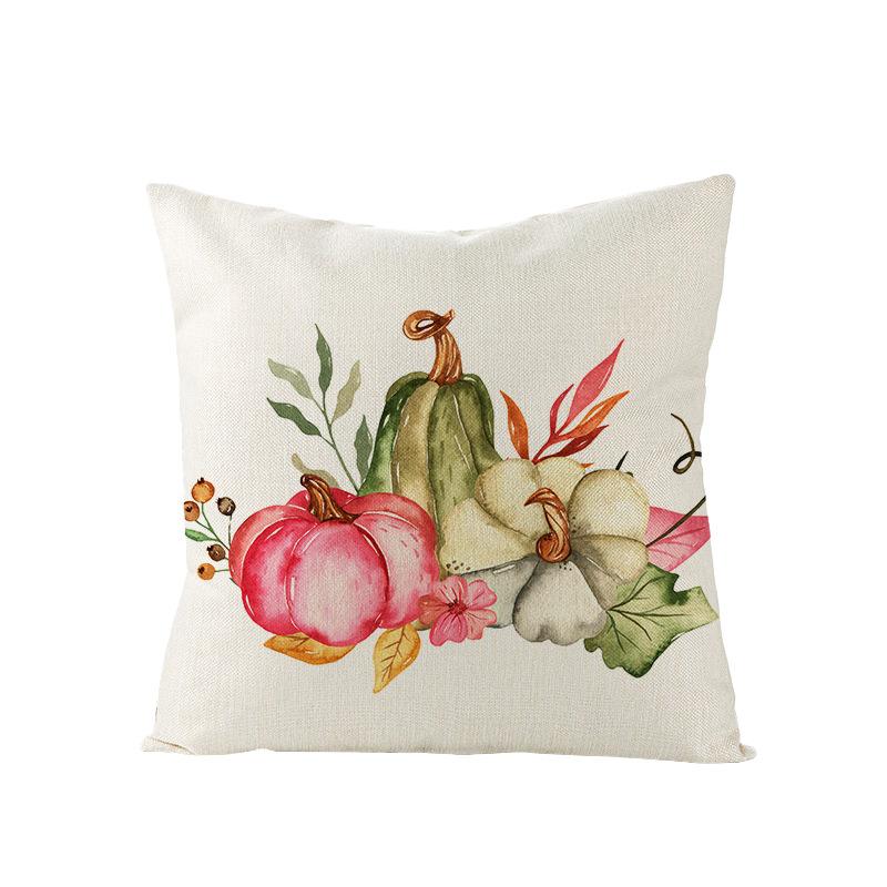 Home Thanksgiving Pillow Cover New Autumn Pumpkin Polyester Printed Cushion Cushion Cover