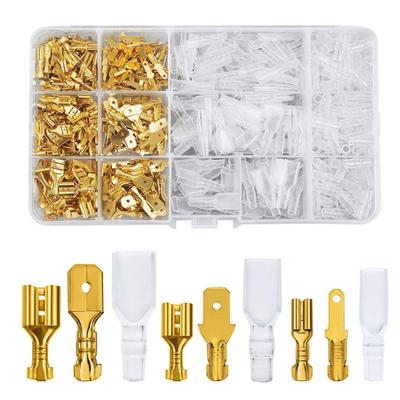Insulated Male Female Wire Connector 2.8/4.8/6.3mm Electrical Crimp Terminals Termin Spade Connectors Assorted Kit