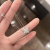 S925 Sterling Silver Light Star Necklace Snowflake Diamond High-end Light Luxury Niche Gift High Carbon Diamond Collarbone Chain Women