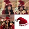 Christmas Santa Hat for Holiday Celebrations Festival Props Hat for Adult All Age Crochet Santa Caps Party Props Headwear