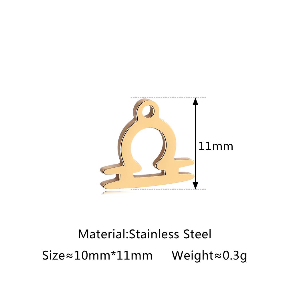 5Pcs/Lot Stainless Steel 12 Zodiac Sign Charms Mini Constellation Pendants DIY Handmade Craft Necklace Bracelet Jewelry Making