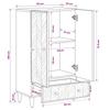 Storage Cabinet In Brown 60 X 33.5 X 100 Cm Solid Mango Wood