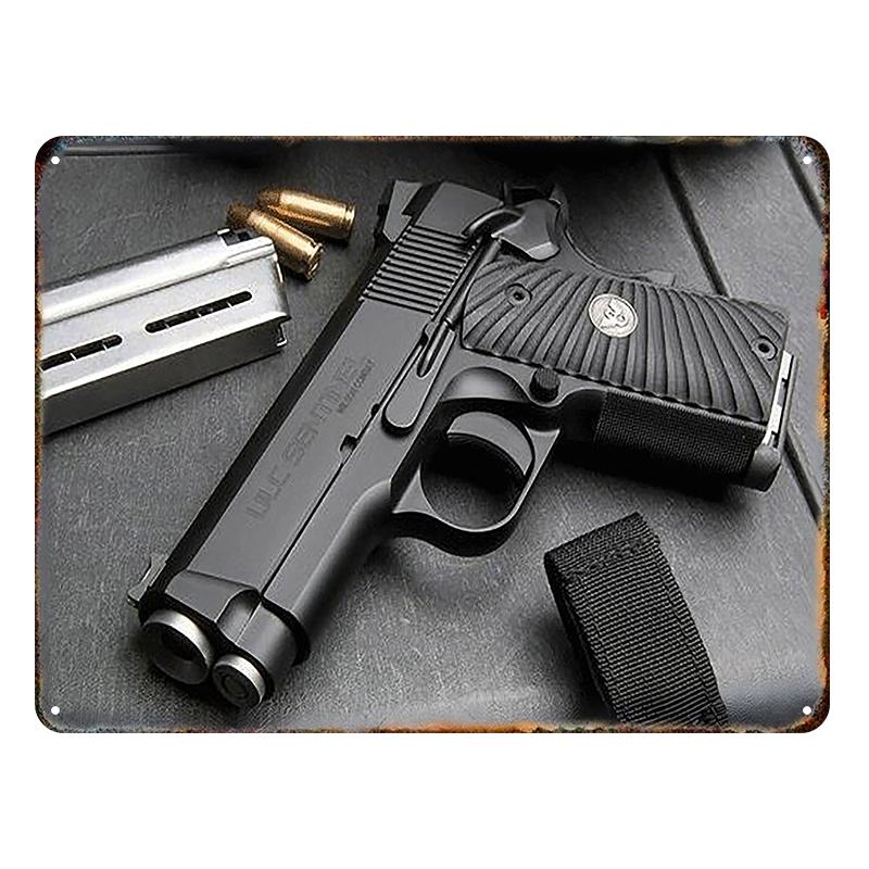 HD NUOVO Pistola Pittura su Latta Segno in Metallo Poster Vintage Casa Soggiorno Bar Club Festa Man Cave Arte Pittura Decorativa da Parete