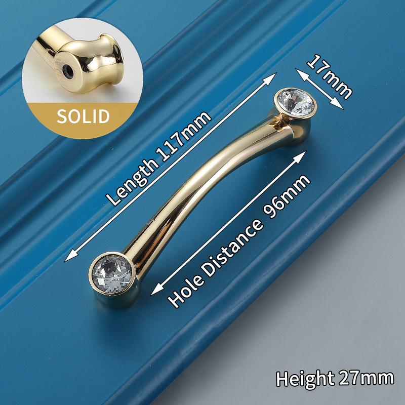 KAK Crystal Gold Cabinet Knobs and Handles Gold Shoebox Closet Door Drawer Knobs Wardrobe Pulls Pullers with Screws Hardware