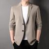 Summer Casual Small Suit Men's Flat Lapel Trendy Large-sized Top Versatile Solid Color Suit Jacket