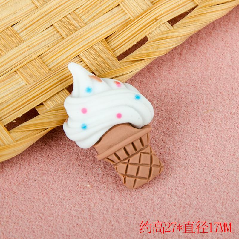 10PCS Resin Colorful Cartoon Rabbit Cherry Cone Cream Lollipop Popsicle Scrapbook Flatback 3D Food Figurine DIY Decor Crafts