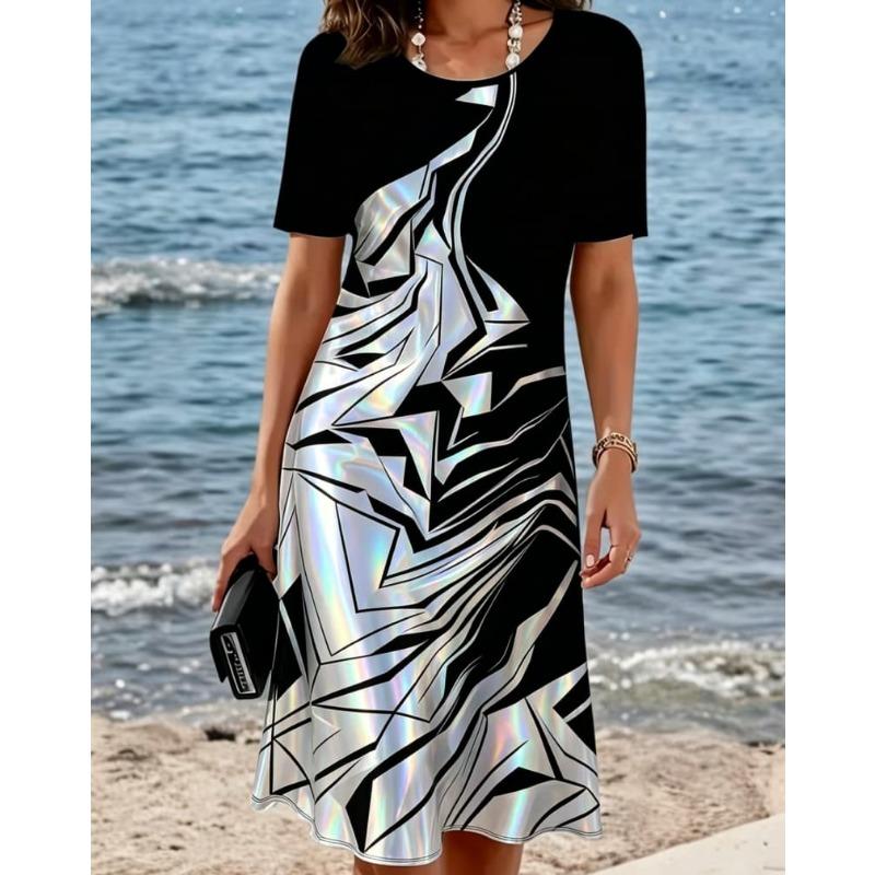Women's Summer 3D Short Sleeve Dress