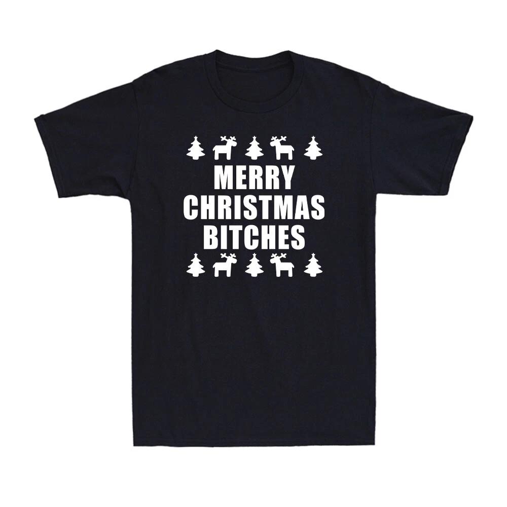 Merry Christmas B!tches Funny Rude Christmas Joke Christmas Tree Men s T-Shirt S