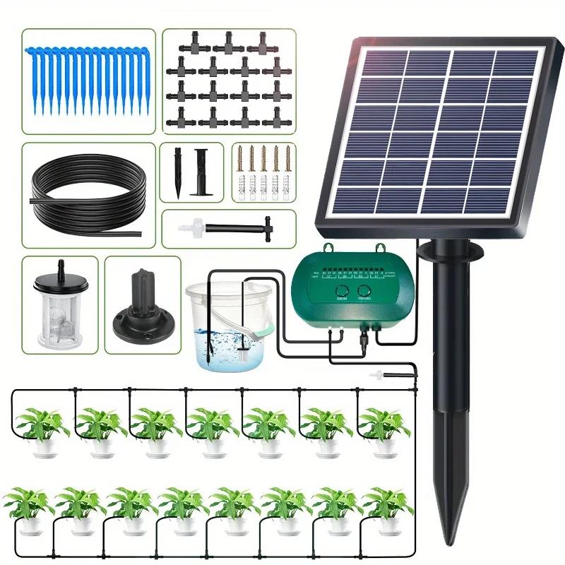 New Drip Irrigation Kit, Solar Garden Irrigation System, Used for Automatic Drip Irrigation of Balcony Greenhouse Plants